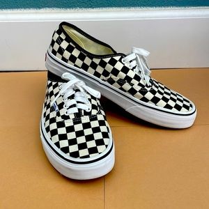 Vans Authentic Classic Checkerboard Black and White Lace Up Shoes